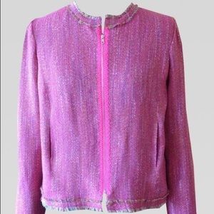 Pink Wool Cotton Tweed Jacket